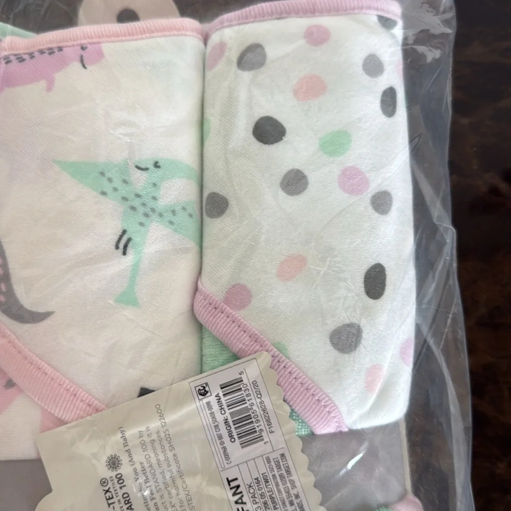 New! Baby Girls 3pk Dinosaur Hooded Bath Towel Set - Cloud IslandT™